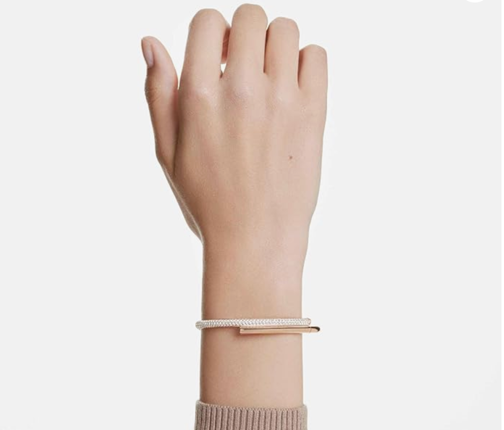 Modern Rose Gold Asymmetric Wrap Thick Pavé Bangle