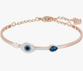 Rose Gold Celestial Evil Eye and Teardrop Crystal Bangle